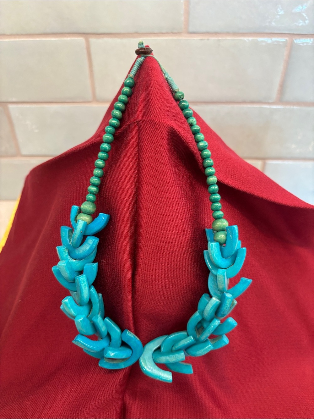 Chunky Turquoise Resin Link statement necklace. Vibrant and bold! So fun!